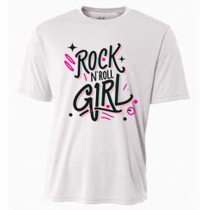 Halloween Rock N Roll Girl Retro Costume Graffiti Cooling Performance Crew T-Shirt