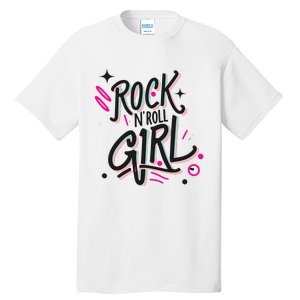 Halloween Rock N Roll Girl Retro Costume Graffiti Tall T-Shirt