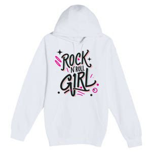 Halloween Rock N Roll Girl Retro Costume Graffiti Premium Pullover Hoodie