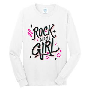 Halloween Rock N Roll Girl Retro Costume Graffiti Tall Long Sleeve T-Shirt