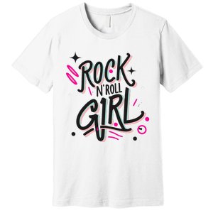 Halloween Rock N Roll Girl Retro Costume Graffiti Premium T-Shirt