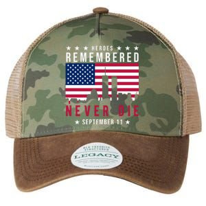 Heroes Remembered Never Die 911 American Flag Legacy Tie Dye Trucker Hat