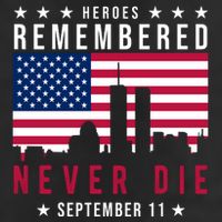 Heroes Remembered Never Die 911 American Flag 7 Panel Mesh Trucker Snapback Hat