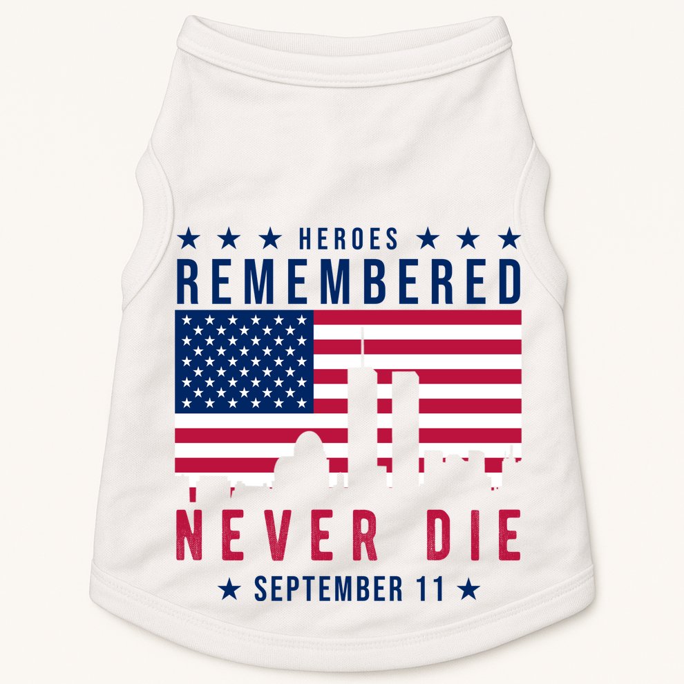 Heroes Remembered Never Die 911 American Flag Doggie Tank