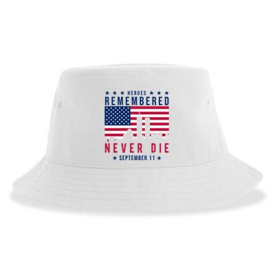 Heroes Remembered Never Die 911 American Flag Sustainable Bucket Hat