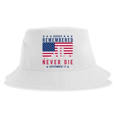 Heroes Remembered Never Die 911 American Flag Sustainable Bucket Hat