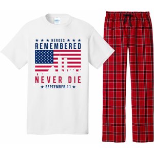 Heroes Remembered Never Die 911 American Flag Pajama Set