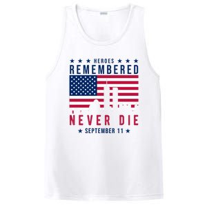 Heroes Remembered Never Die 911 American Flag PosiCharge Competitor Tank