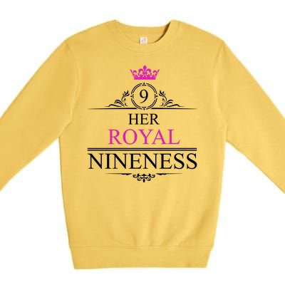 Her Royal Nineness 9th Birthday Nine Year Old Girl Premium Crewneck Sweatshirt