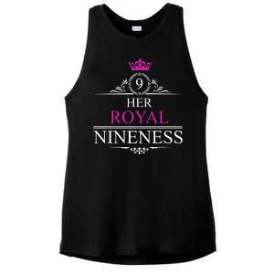 Her Royal Nineness 9th Birthday Nine Year Old Girl Ladies PosiCharge Tri-Blend Wicking Tank