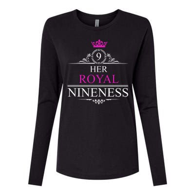 Her Royal Nineness 9th Birthday Nine Year Old Girl Womens Cotton Relaxed Long Sleeve T-Shirt