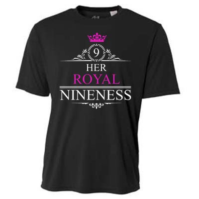 Her Royal Nineness 9th Birthday Nine Year Old Girl Cooling Performance Crew T-Shirt