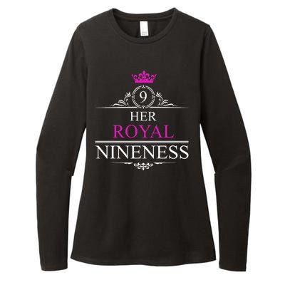 Her Royal Nineness 9th Birthday Nine Year Old Girl Womens CVC Long Sleeve Shirt