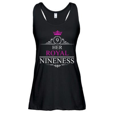 Her Royal Nineness 9th Birthday Nine Year Old Girl Ladies Essential Flowy Tank