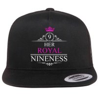 Her Royal Nineness 9th Birthday Nine Year Old Girl Flat Bill Trucker Hat