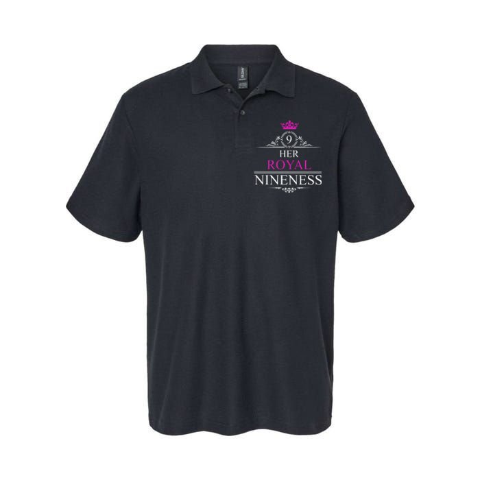 Her Royal Nineness 9th Birthday Nine Year Old Girl Softstyle Adult Sport Polo