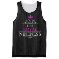 Her Royal Nineness 9th Birthday Nine Year Old Girl Mesh Reversible Basketball Jersey Tank