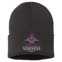 Her Royal Nineness 9th Birthday Nine Year Old Girl Sustainable Knit Beanie