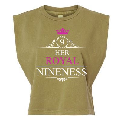 Her Royal Nineness 9th Birthday Nine Year Old Girl Garment-Dyed Women's Muscle Tee