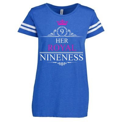 Her Royal Nineness 9th Birthday Nine Year Old Girl Enza Ladies Jersey Football T-Shirt