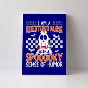 Halloween Registered Nurse With A Spooky Humor Nurse Gift Canvas