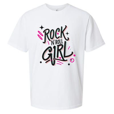 Halloween Rock N Roll Girl Retro Costume Graffiti Sueded Cloud Jersey T-Shirt