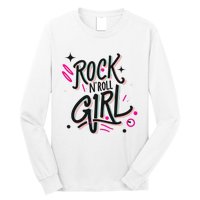 Halloween Rock N Roll Girl Retro Costume Graffiti Long Sleeve Shirt