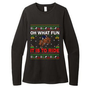 Horse Rider Oh What Fun It Is To Ride Horse Ugly Christmas Womens CVC Long Sleeve Shirt