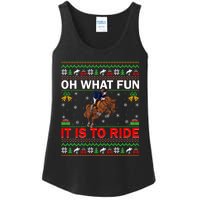 Horse Rider Oh What Fun It Is To Ride Horse Ugly Christmas Ladies Essential Tank