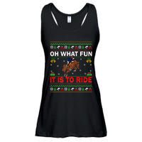 Horse Rider Oh What Fun It Is To Ride Horse Ugly Christmas Ladies Essential Flowy Tank