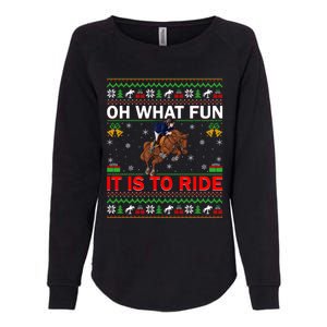 Horse Rider Oh What Fun It Is To Ride Horse Ugly Christmas Womens California Wash Sweatshirt