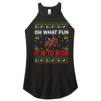 Horse Rider Oh What Fun It Is To Ride Horse Ugly Christmas Women's Perfect Tri Rocker Tank