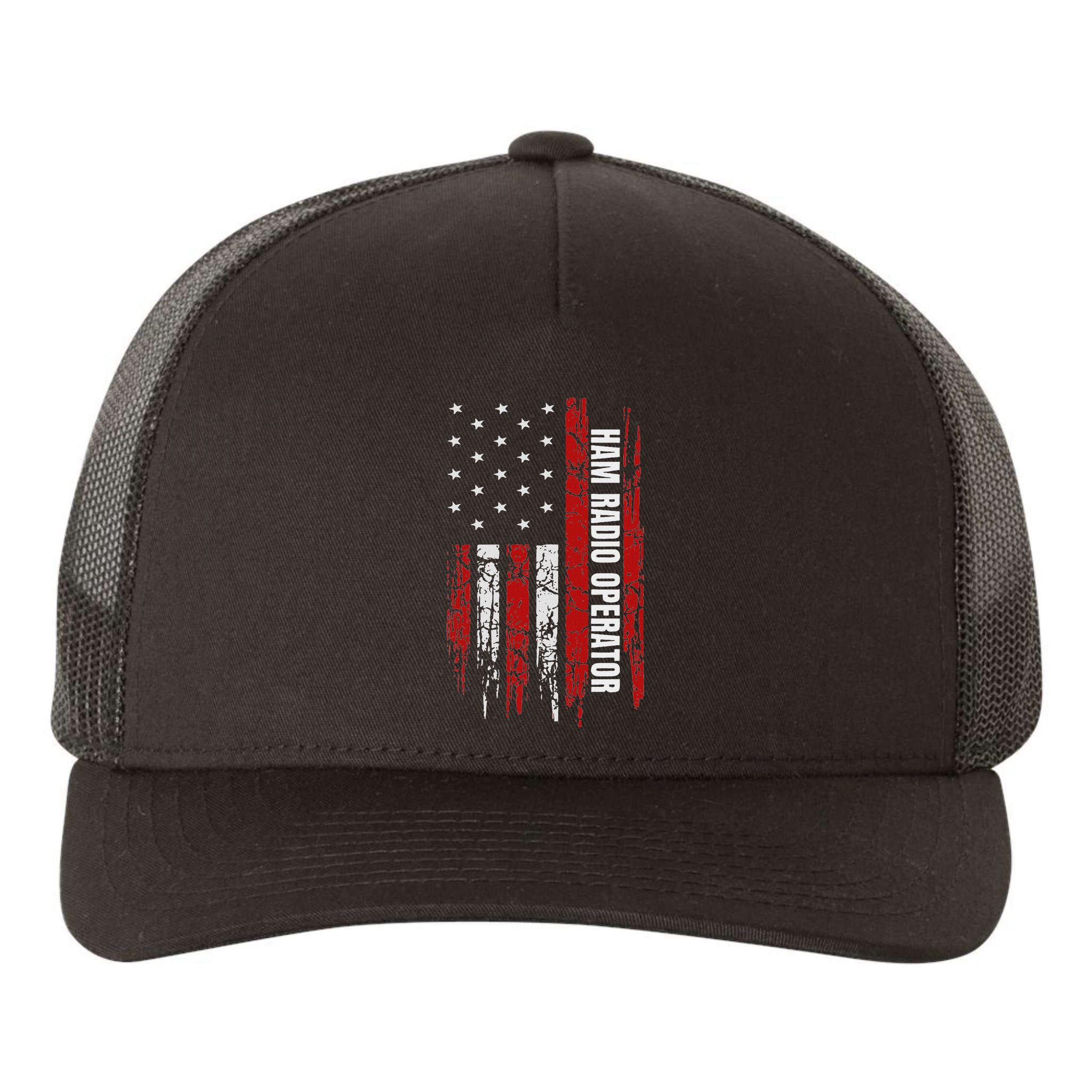 Ham Radio Operator American Usa Flag Amateur Radio Yupoong Adult 5-Panel Trucker Hat