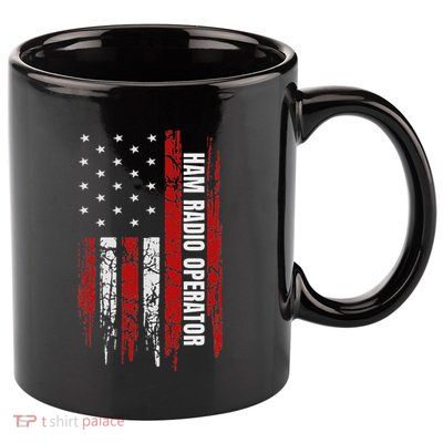 Ham Radio Operator American Usa Flag Amateur Radio 11oz C Handle Ceramic Mug