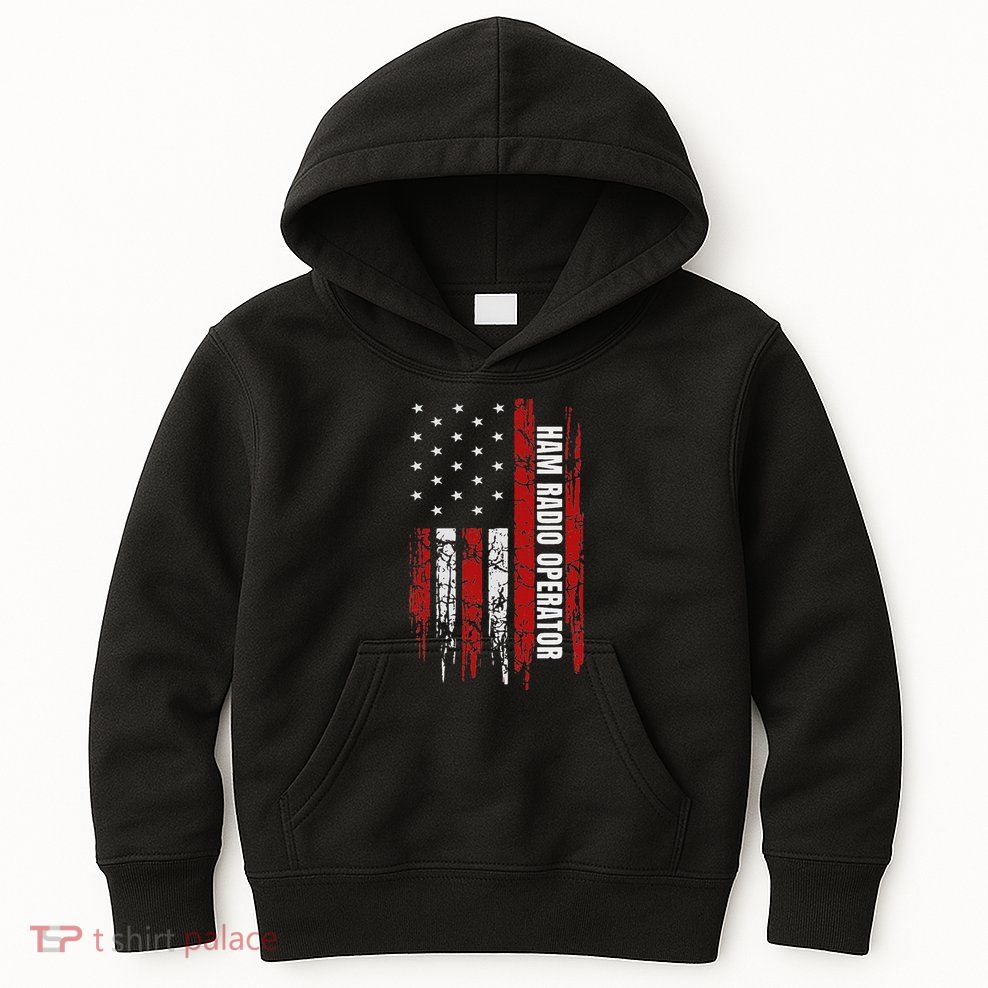 Ham Radio Operator American Usa Flag Amateur Radio Kids Hoodie