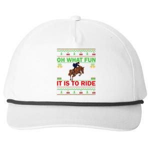 Horse Rider Oh What Fun It Is To Ride Horse Ugly Christmas Cute Gift Snapback Five-Panel Rope Hat