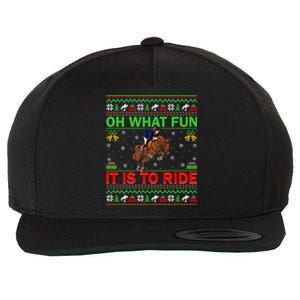 Horse Rider Oh What Fun It Is To Ride Horse Ugly Christmas Cute Gift Wool Snapback Cap