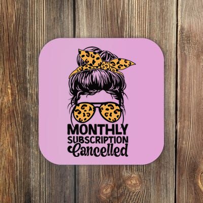 Hysterectomy Recovery Products Uterus Messy Bun Leopard Coaster