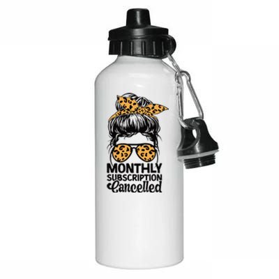 Hysterectomy Recovery Products Uterus Messy Bun Leopard Aluminum Water Bottle