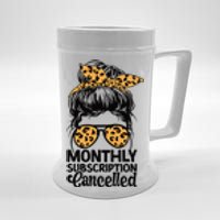 Hysterectomy Recovery Products Uterus Messy Bun Leopard Beer Stein