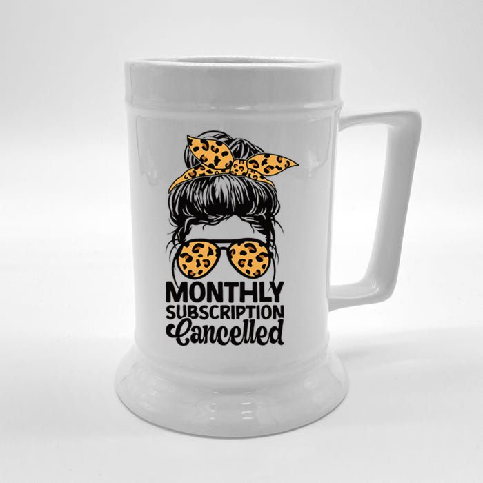 Hysterectomy Recovery Products Uterus Messy Bun Leopard Beer Stein