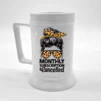 Hysterectomy Recovery Products Uterus Messy Bun Leopard Beer Stein