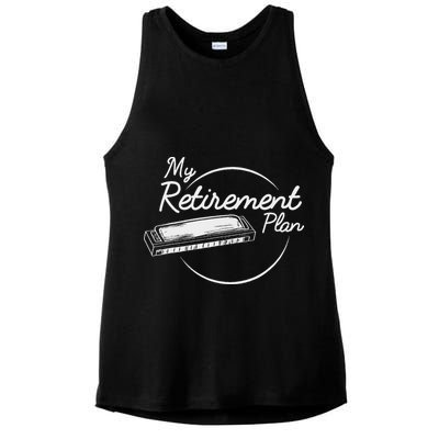 Harmonica Retirement Plan I Mouth Organ Gift Ladies PosiCharge Tri-Blend Wicking Tank
