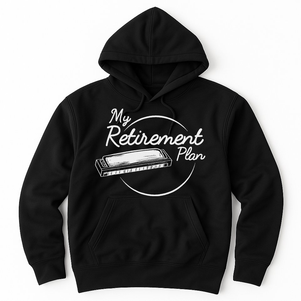 Harmonica Retirement Plan I Mouth Organ Gift Hoodie