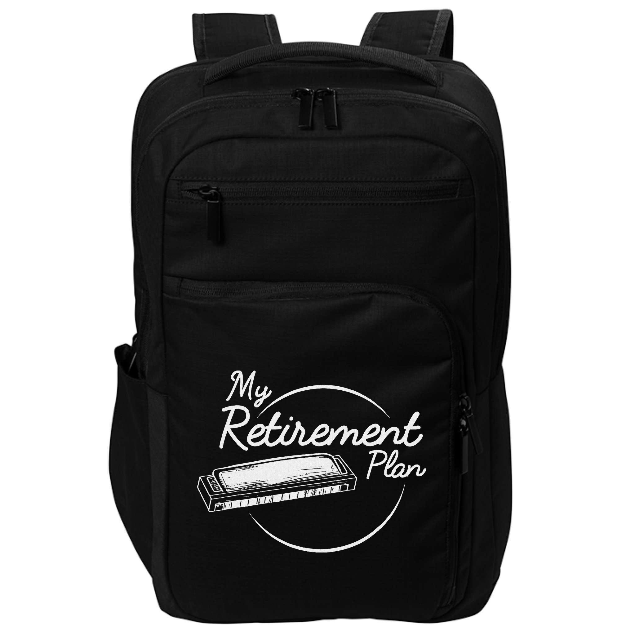 Harmonica Retirement Plan I Mouth Organ Gift Impact Tech Backpack