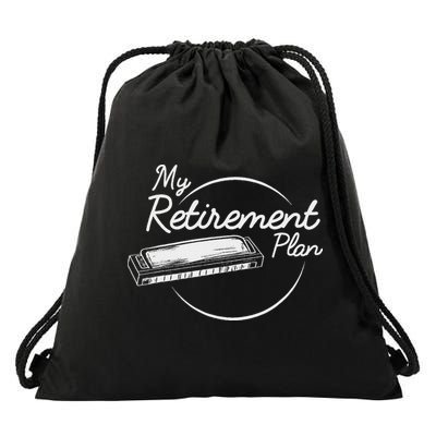 Harmonica Retirement Plan I Mouth Organ Gift Drawstring Bag