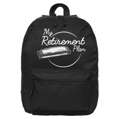 Harmonica Retirement Plan I Mouth Organ Gift 16 in Basic Backpack
