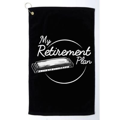 Harmonica Retirement Plan I Mouth Organ Gift Golf Towel