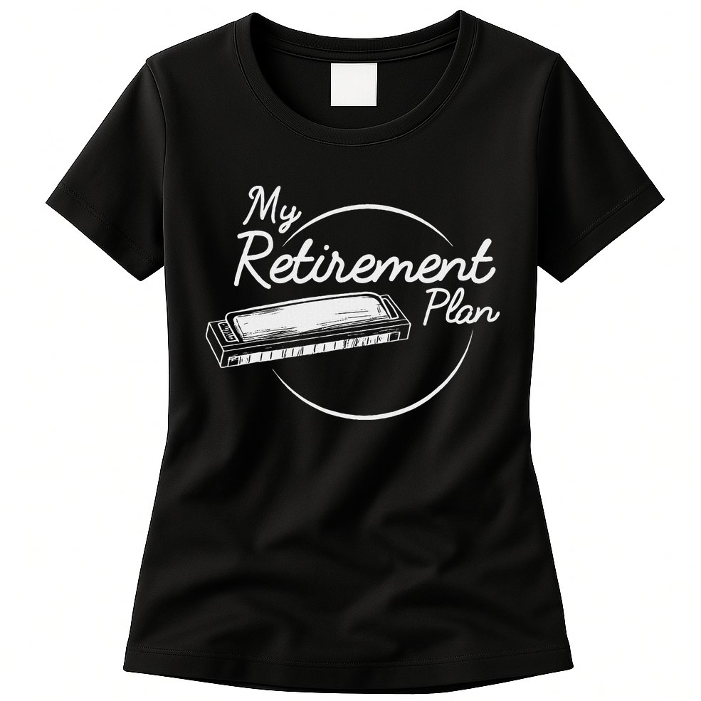 Harmonica Retirement Plan I Mouth Organ Gift Womens T-Shirt