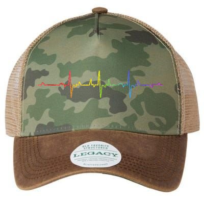 Heartbeat Rainbow Pride Lgbtq Ally Pulse Colors Legacy Tie Dye Trucker Hat